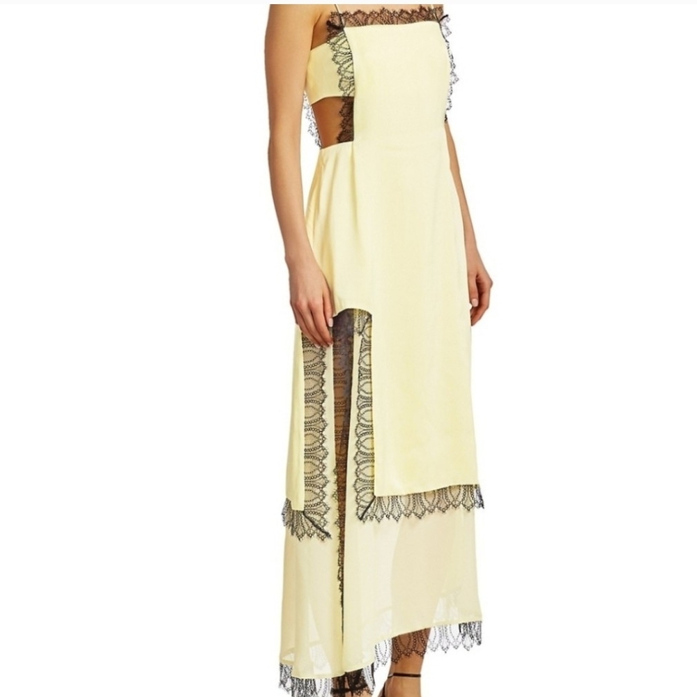 🍋 3.1 Phillip Lim Lace-Trimmed Cutout Midi Dress - Lemon Ice